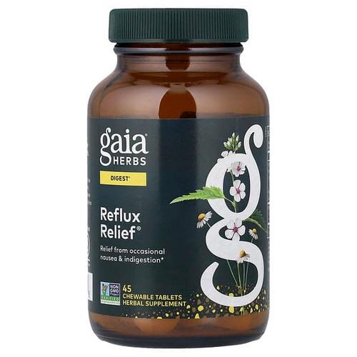 <img alt="Gaia Herbs, Reflux Relief, 45 Chewable Tablets" title="Gaia Herbs, Reflux Relief, 45 Chewable Tablets,751063146838"