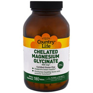 <img alt="Country Life, Chelated Magnesium Glycinate, 400mg, 180 Tablets" title="Country Life, Chelated Magnesium Glycinate, 400mg, 180 Tablets,015794026815"