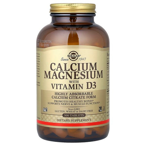 <img alt="Solgar, Calcium Magnesium with Vitamin D3, 300 Tablets" title="Solgar, Calcium Magnesium with Vitamin D3, 300 Tablets,033984005198"