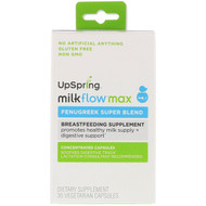 UpSpring, Milkflow Max, Fenugreek Super Blend, 30 Vegetarian Capsules