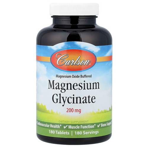 <img alt="Carlson, Magnesium Glycinate, 200 mg, 180 Tablets" title="Carlson, Magnesium Glycinate, 200 mg, 180 Tablets,088395056123"