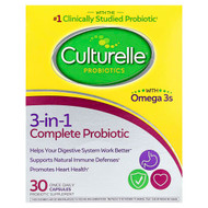 <img alt="Culturelle, Probiotics, 3-in-1 Complete Probiotic with Omega 3s, 30 Once Daily Capsules" title="Culturelle, Probiotics, 3-in-1 Complete Probiotic with Omega 3s, 30 Once Daily Capsules,049100400389"