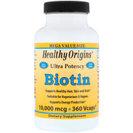 Healthy Origins, Biotin, Ultra Potency, 10,000 mcg, 360 Vcaps