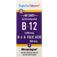 <img alt="Superior Source, Methylcobalamin B-12 5000 mcg, B-6 & Folic Acid 800 mcg , 60 MicroLingual Instant Dissolve Tablets" title="Superior Source, Methylcobalamin B-12 5000 mcg, B-6 & Folic Acid 800 mcg , 60 MicroLingual Instant Dissolve Tablets,076635907601"