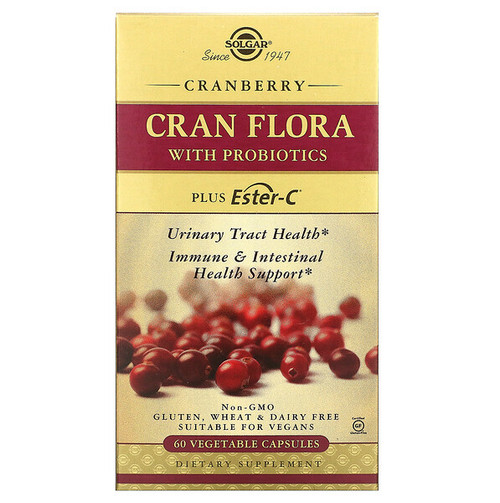 <img alt="Solgar, Cran Flora with Probiotics, 60 Vegetable Capsules" title="Solgar, Cran Flora with Probiotics, 60 Vegetable Capsules,033984314054"