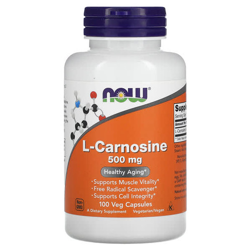 <img alt="NOW Foods, L-Carnosine, 500 mg, 100 Veg Capsules" title="NOW Foods, L-Carnosine, 500 mg, 100 Veg Capsules,733739000798"