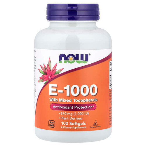 <img alt="NOW Foods, E-1000 with Mixed Tocopherols, 670 mg (1,000 IU), 100 Softgels" title="NOW Foods, E-1000 with Mixed Tocopherols, 670 mg (1,000 IU), 100 Softgels,733739009029"