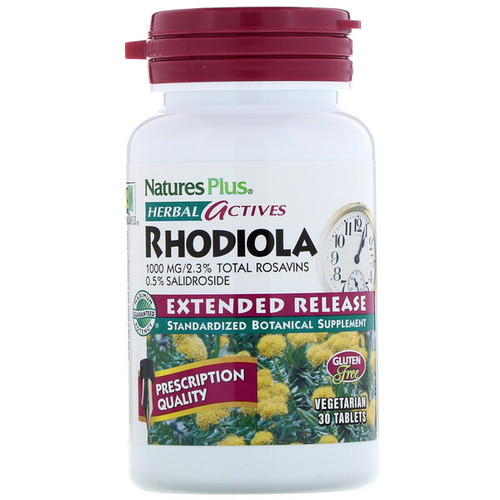 <img alt="Natures Plus, Herbal Actives, Rhodiola, Extended Release, 1,000 mg, 30 Vegetarian Tablets" title="Natures Plus, Herbal Actives, Rhodiola, Extended Release, 1,000 mg, 30 Vegetarian Tablets,097467736412"