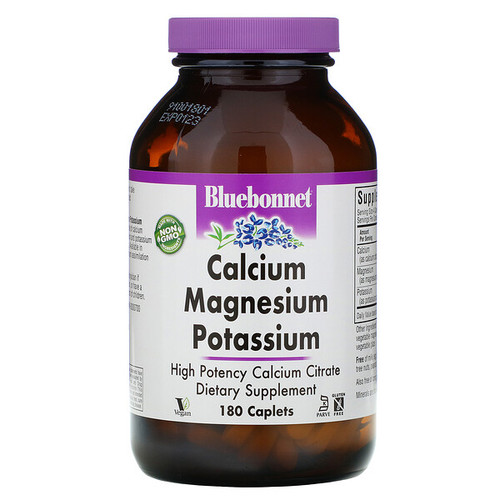 <img alt="Bluebonnet Nutrition, Calcium Magnesium Potassium, 180 Caplets" title="Bluebonnet Nutrition, Calcium Magnesium Potassium, 180 Caplets,743715007116"
