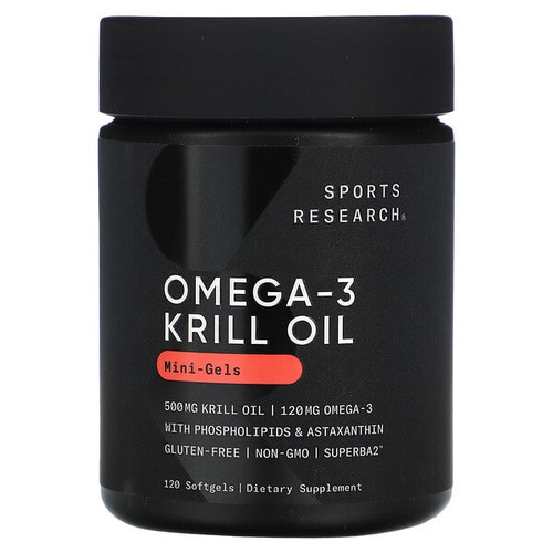 <img alt="Sports Research, Omega-3 Krill Oil, Mini-Gels, 500 mg, 120 Softgels" title="Sports Research, Omega-3 Krill Oil, Mini-Gels, 500 mg, 120 Softgels,023249011361"