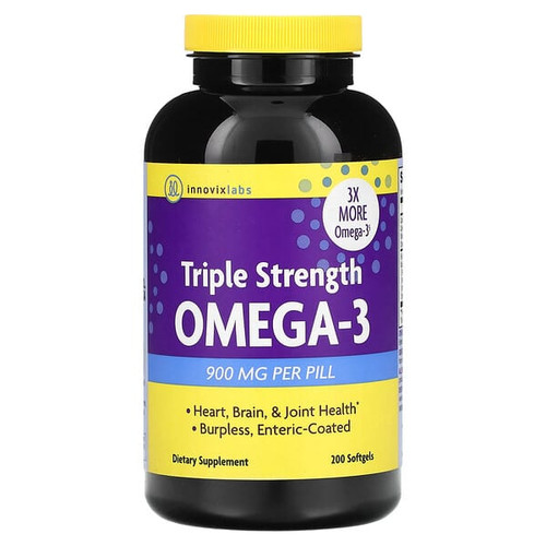 <img alt="InnovixLabs, Triple Strength Omega-3, 900 mg, 200 Softgels" title="InnovixLabs, Triple Strength Omega-3, 900 mg, 200 Softgels,794504487565"