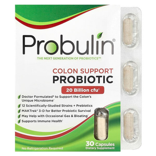 <img alt="Probulin, Colon Support Probiotic, 20 Billion CFU, 30 Capsules" title="Probulin, Colon Support Probiotic, 20 Billion CFU, 30 Capsules,855757003602"