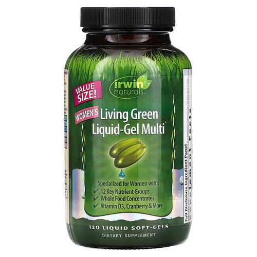 <img alt="Irwin Naturals, Womens Living Green Liquid-Gel Multi, 120 Liquid Soft-Gels" title="Irwin Naturals, Womens Living Green Liquid-Gel Multi, 120 Liquid Soft-Gels,710363575465"