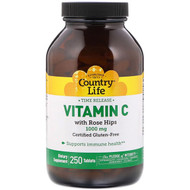 <img alt="Country Life, Vitamin C, with Rose Hips, 1000 mg, 250 Tablets" title="Country Life, Vitamin C, with Rose Hips, 1000 mg, 250 Tablets,015794068730"
