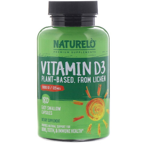 <img alt="NATURELO, Vitamin D3, Plant Based, 5000 IU/125 mcg, 180 Easy Swallow Capsules" title="NATURELO, Vitamin D3, Plant Based, 5000 IU/125 mcg, 180 Easy Swallow Capsules,628110628435"