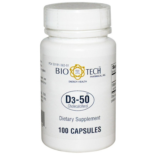 <img alt="Bio Tech Pharmacal, D3-50, Cholecalciferol, 100 Capsules" title="Bio Tech Pharmacal, D3-50, Cholecalciferol, 100 Capsules,705105101101"