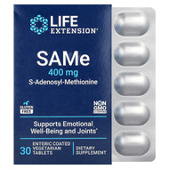 <img alt="Life Extension, SAMe, S-Adenosyl-Methionine, 400 mg, 30 Enteric Coated Vegetarian Tablets" title="Life Extension, SAMe, S-Adenosyl-Methionine, 400 mg, 30 Enteric Coated Vegetarian Tablets,737870217633"