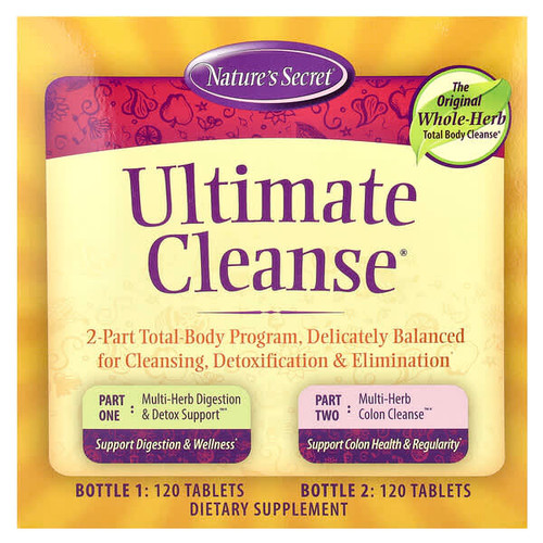 <img alt="Natures Secret, Ultimate Cleanse, 2 Part Total-Body Program, 2 Bottles, 120 Tablets Each" title="Natures Secret, Ultimate Cleanse, 2 Part Total-Body Program, 2 Bottles, 120 Tablets Each,732391500820"
