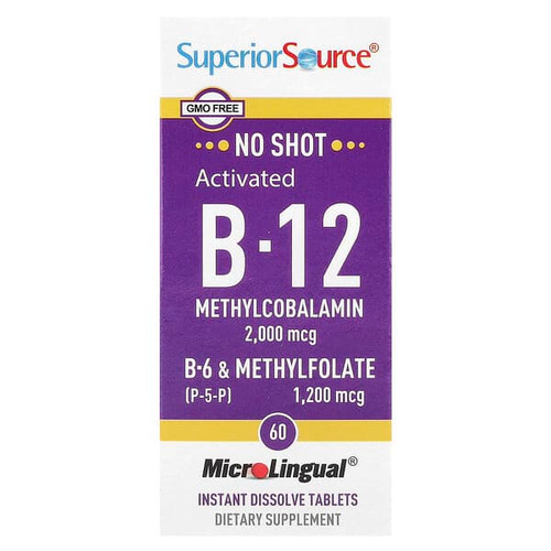 <img alt="Superior Source, Activated B-12, Methylcobalamin, B-6 (P-5-P) & Methylfolate, 60 MicroLingual Instant Dissolve Tablets" title="Superior Source, Activated B-12, Methylcobalamin, B-6 (P-5-P) & Methylfolate, 60 MicroLingual Instant Dissolve Tablets,076635904754"