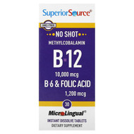 <img alt="Superior Source, Methylcobalamin B-12, B-6 & Folic Acid, 30 MicroLingual Instant Dissolve Tablets" title="Superior Source, Methylcobalamin B-12, B-6 & Folic Acid, 30 MicroLingual Instant Dissolve Tablets,076635909704"