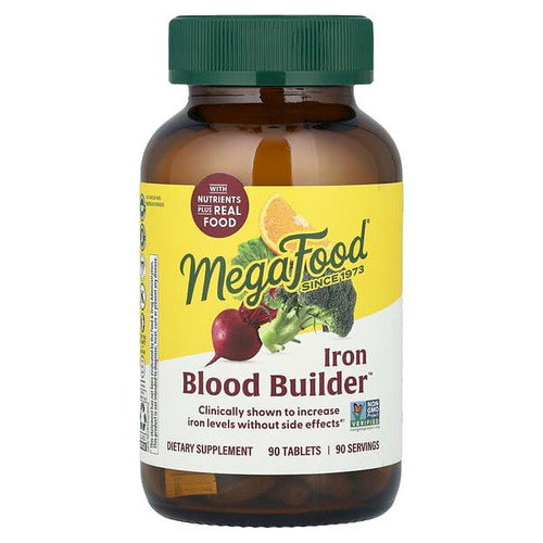 <img alt="MegaFood, Iron Blood Builder, 90 Tablets" title="MegaFood, Iron Blood Builder, 90 Tablets,051494101957"
