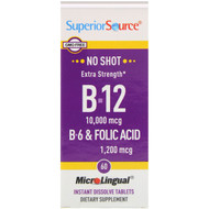 <img alt="Superior Source, Extra Strength B-12, B-6 & Folic Acid, 10,000 mcg / 1,200 mcg, 60 MicroLingual Instant Dissolve Tablets" title="Superior Source, Extra Strength B-12, B-6 & Folic Acid, 10,000 mcg / 1,200 mcg, 60 MicroLingual Instant Dissolve Tablets,076635908103"