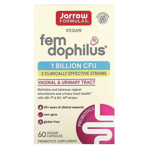 <img alt="Jarrow Formulas, Vegan Fem Dophilus, 1 Billion CFU , 60 Veggie Capsules" title="Jarrow Formulas, Vegan Fem Dophilus, 1 Billion CFU , 60 Veggie Capsules,790011030423"