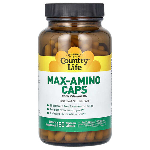 <img alt="Country Life, Max-Amino Caps with Vitamin B-6, 180 Vegetarian Capsules" title="Country Life, Max-Amino Caps with Vitamin B-6, 180 Vegetarian Capsules,015794014966"