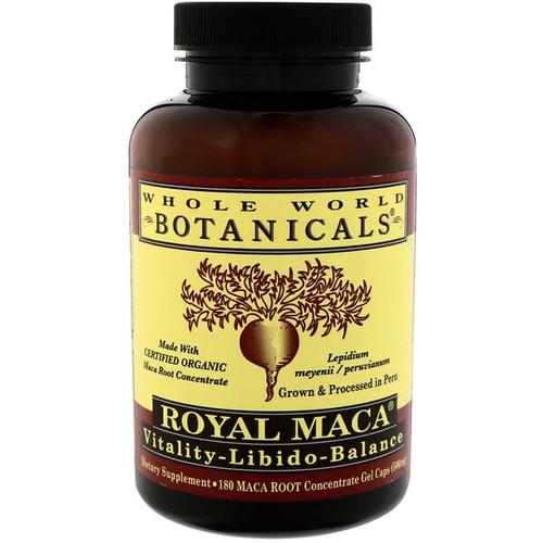 <img alt="Whole World Botanicals, Royal Maca, 500 mg, 180 Gel Caps" title="Whole World Botanicals, Royal Maca, 500 mg, 180 Gel Caps,691195001028"