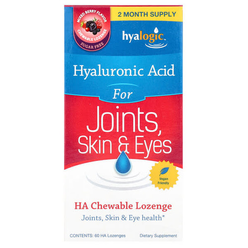 <img alt="Hyalogic, Hyaluronic Acid For Joints, Skin & Eyes, Mixed Berry, 60 Lozenges" title="Hyalogic, Hyaluronic Acid For Joints, Skin & Eyes, Mixed Berry, 60 Lozenges,858259000650"