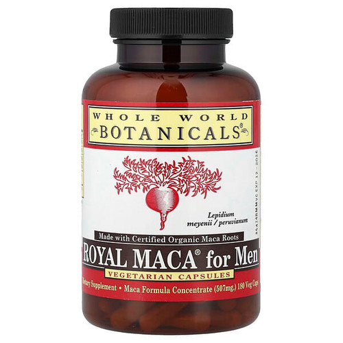 <img alt="Whole World Botanicals, Royal Maca for Men, 180 Veg Caps" title="Whole World Botanicals, Royal Maca for Men, 180 Veg Caps,691195001059"