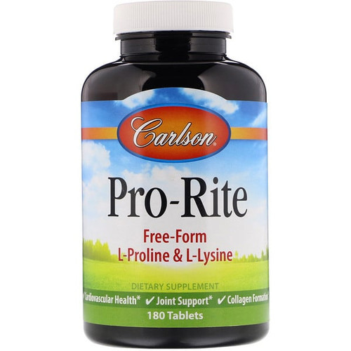 <img alt="Carlson Labs, Pro-Rite, Free-Form L-Proline & L-Lysine, 180 Tablets" title="Carlson Labs, Pro-Rite, Free-Form L-Proline & L-Lysine, 180 Tablets,088395042324"