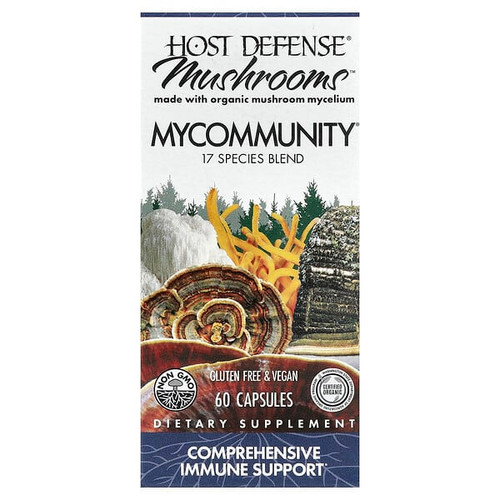<img alt="Host Defense, Mushrooms, MyCommunity, 60 Capsules" title="Host Defense, Mushrooms, MyCommunity, 60 Capsules,633422038124"