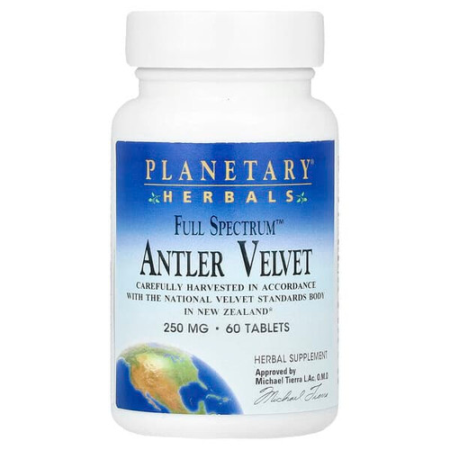 <img alt="Planetary Herbals, Full Spectrum Antler Velvet, 60 Tablets (250 mg per Tablet)" title="Planetary Herbals, Full Spectrum Antler Velvet, 60 Tablets (250 mg per Tablet),021078104544"