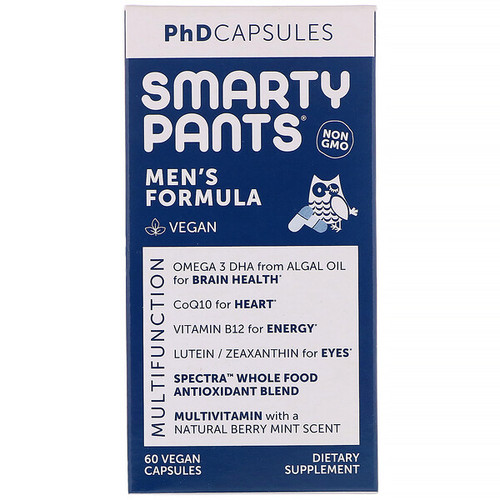 <img alt="SmartyPants, PhD Capsules, Mens Formula, 60 Vegan Capsules" title="SmartyPants, PhD Capsules, Mens Formula, 60 Vegan Capsules,817053020851"