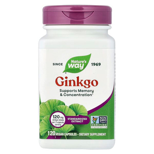 <img alt="Natures Way, Ginkgo, Standardized Extract, 120 Vegan Capsules" title="Natures Way, Ginkgo, Standardized Extract, 120 Vegan Capsules,033674153512"