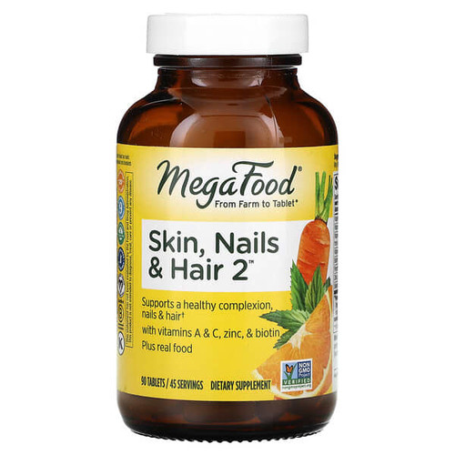 <img alt="MegaFood, Skin, Nails & Hair 2, 90 Tablets" title="MegaFood, Skin, Nails & Hair 2, 90 Tablets,051494102817"