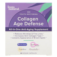 InstaNatural, Collagen Age Defense, All-In-One Anti-Aging Supplement, 60 Veggie Capsules