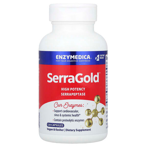 <img alt="Enzymedica, SerraGold, High Potency Serrapeptase, 120 Capsules" title="Enzymedica, SerraGold, High Potency Serrapeptase, 120 Capsules,670480263013"