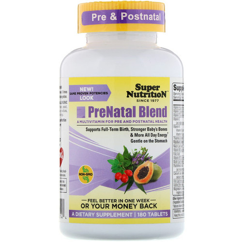 <img alt="Super Nutrition, PreNatal Blend, 180 Tablets" title="Super Nutrition, PreNatal Blend, 180 Tablets,033739001444"