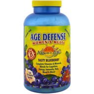 Natures Life, Age Defense Womens Multi, Tasty Blueberry, 120 Chewable Tablets