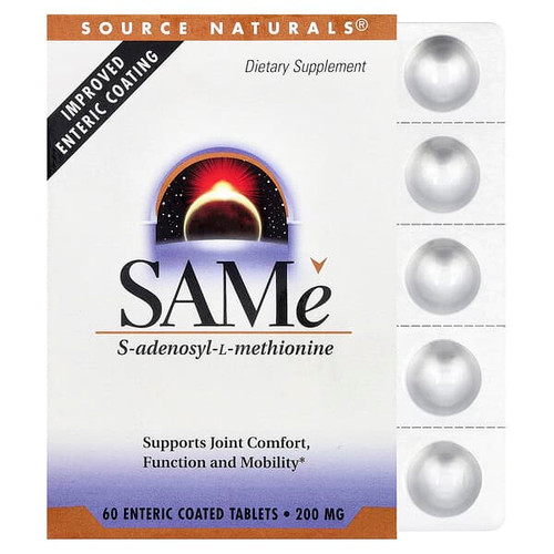 <img alt="Source Naturals, SAMe, 60 Enteric Coated Tablets (200 mg per Tablet)" title="Source Naturals, SAMe, 60 Enteric Coated Tablets (200 mg per Tablet),021078013358"