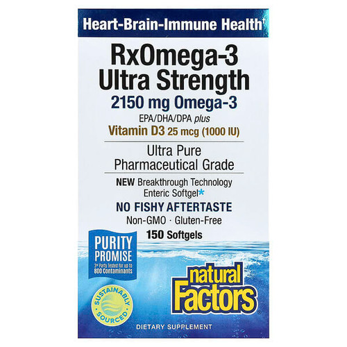 <img alt="Natural Factors, RxOmega-3 Ultra Strength with Vitamin D3, 150 Softgels" title="Natural Factors, RxOmega-3 Ultra Strength with Vitamin D3, 150 Softgels,068958354927"