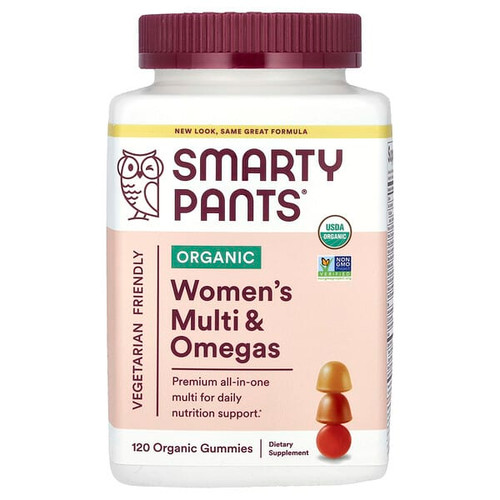 <img alt="SmartyPants, Organic Womens Multi & Omegas, Raspberries, Lemon Lime and Grape, 120 Organic Gummies" title="SmartyPants, Organic Womens Multi & Omegas, Raspberries, Lemon Lime and Grape, 120 Organic Gummies,817053020813"