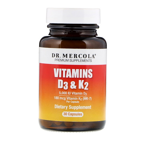 <img alt="Dr. Mercola, Vitamins D3 & K2, 30 Capsules" title="Dr. Mercola, Vitamins D3 & K2, 30 Capsules,813006016919"