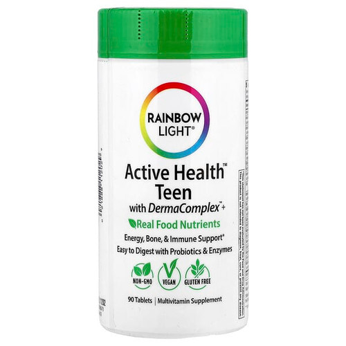 <img alt="Rainbow Light, Active Health Teen With DermaComplex+, 90 Tablets" title="Rainbow Light, Active Health Teen With DermaComplex+, 90 Tablets,021888112029"