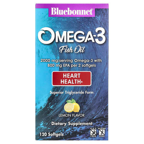 <img alt="Bluebonnet Nutrition, Omega-3 Fish Oil, Heart Health, Lemon, 120 Softgels (1,000 mg per Softgel)" title="Bluebonnet Nutrition, Omega-3 Fish Oil, Heart Health, Lemon, 120 Softgels (1,000 mg per Softgel),743715009431"