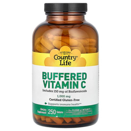 <img alt="Country Life, Buffered Vitamin C, 1,000 mg, 250 Tablets" title="Country Life, Buffered Vitamin C, 1,000 mg, 250 Tablets,015794070641"