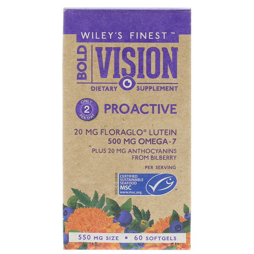 <img alt="Wileys Finest, Bold Vision, Proactive, 550 mg, 60 Softgels" title="Wileys Finest, Bold Vision, Proactive, 550 mg, 60 Softgels,857188004401"