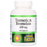 <img alt="Natural Factors, Turmeric & Bromelain, 450 mg, 180 Capsules" title="Natural Factors, Turmeric & Bromelain, 450 mg, 180 Capsules,068958017396"